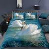 Elegant Swan Print Duvet Cover Set, US King Size, High Quality Super Soft Microfiber Bed Linen