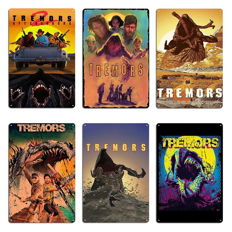 Tremors 1990 Poster Metal Plaque Design Create Printed Kitchen Wall Decor Tin Sign Poster