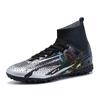 2024 Горячие черные красные мужские футбольные бутсы профессиональные носки быстрые футбольные кроссовки мужские уличные нескользящие футбольные тренировочные туфли мужские