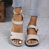 Fashion Women's Sandals Casual Summer Shoes Woman 2025 Summer Sandals Buckle Low Heels Sandals Comfortable Wedges Footwear Women