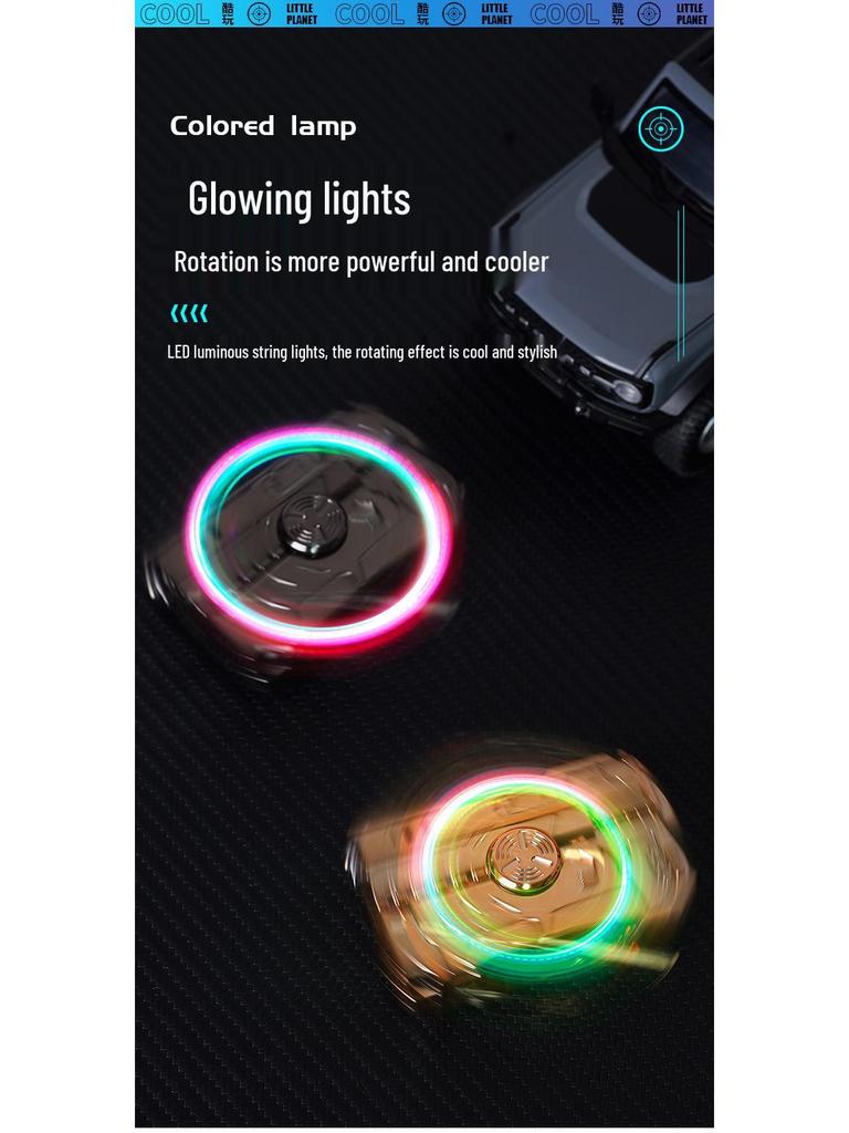 Qunhao Deformable Folding Windproof Lighter - Red Flame, Cool Colorful Lights, Pistol Gyro Design