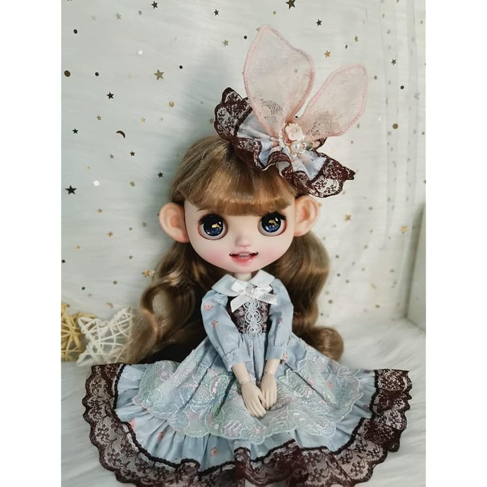 Наряд для Blythe Одежда Obitsu 24 Licca Azon Jenny Кукольная одежда Розовые ушки кролика
