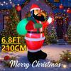 6.8FT Xmas Holiday Inflatable Yard Decor Santa Claus Candy Cane Gifts Bag LED Christmas Toy Supplies Home Decor Ornament Gifts