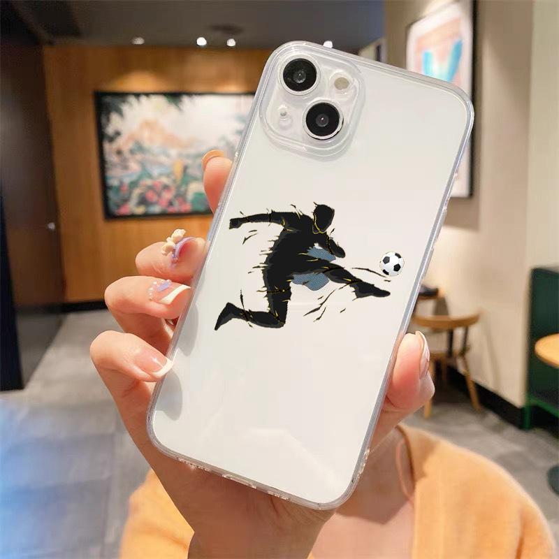 Противоударный прозрачный чехол для телефона «Футбол» для iPhone 14, 13, 12, 11 Pro Max 7, 8 Plus X XR XS Max SE 2022, силиконовый чехол Fundas