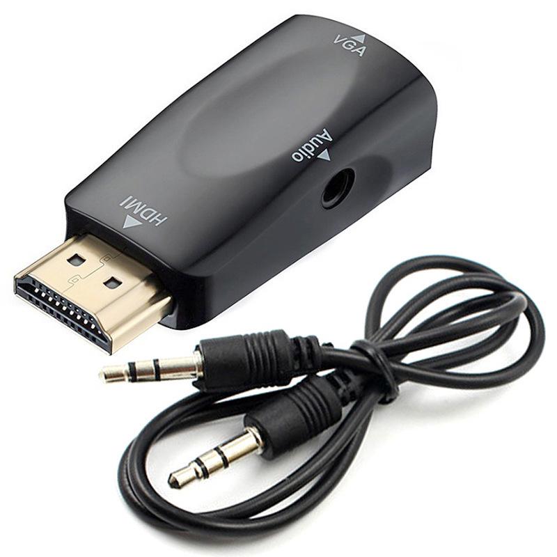 Конвертер HDMI (папа) в VGA (мама) с аудио для ПК/проектора