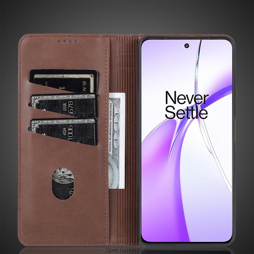 Deluxe Magnetic Adsorption Leather Fitted Case for Oneplus Nord CE 4 5G / CE4 5G Flip Cover Protective Case Capa Fundas Coque