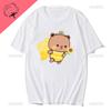 Lovely Bubu Is Throwing Flip-flops At Dudu Since He Teases Bubu T Shirt Bear Tshirt Kawaii Unisex Clothes Unisex Tops Graphic Shirt Unisex