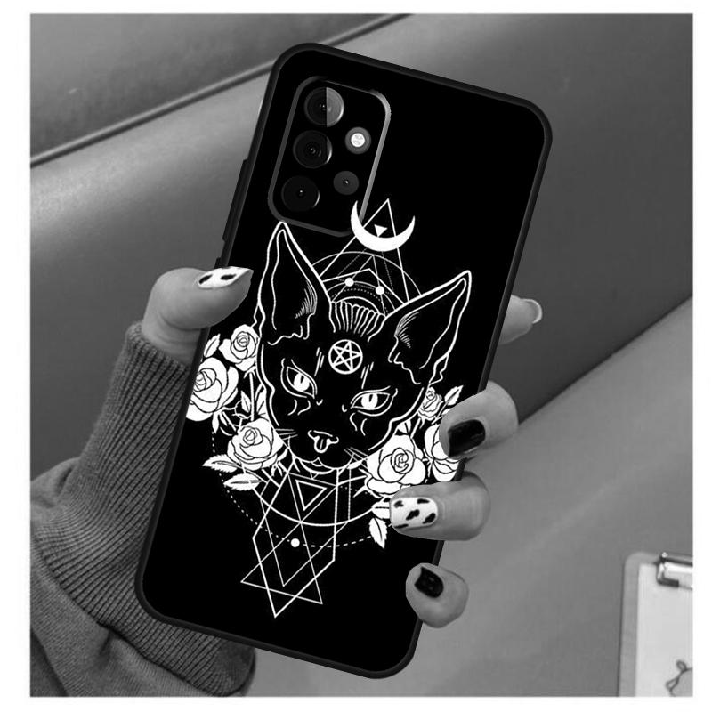 Чехол-Кот-Ведьмы-Луна Для Samsung Galaxy A34 A54 A14 A06 A16 A26 A36 A56 A12 A32 A52 A13 A33 A53 A15 A35 A55