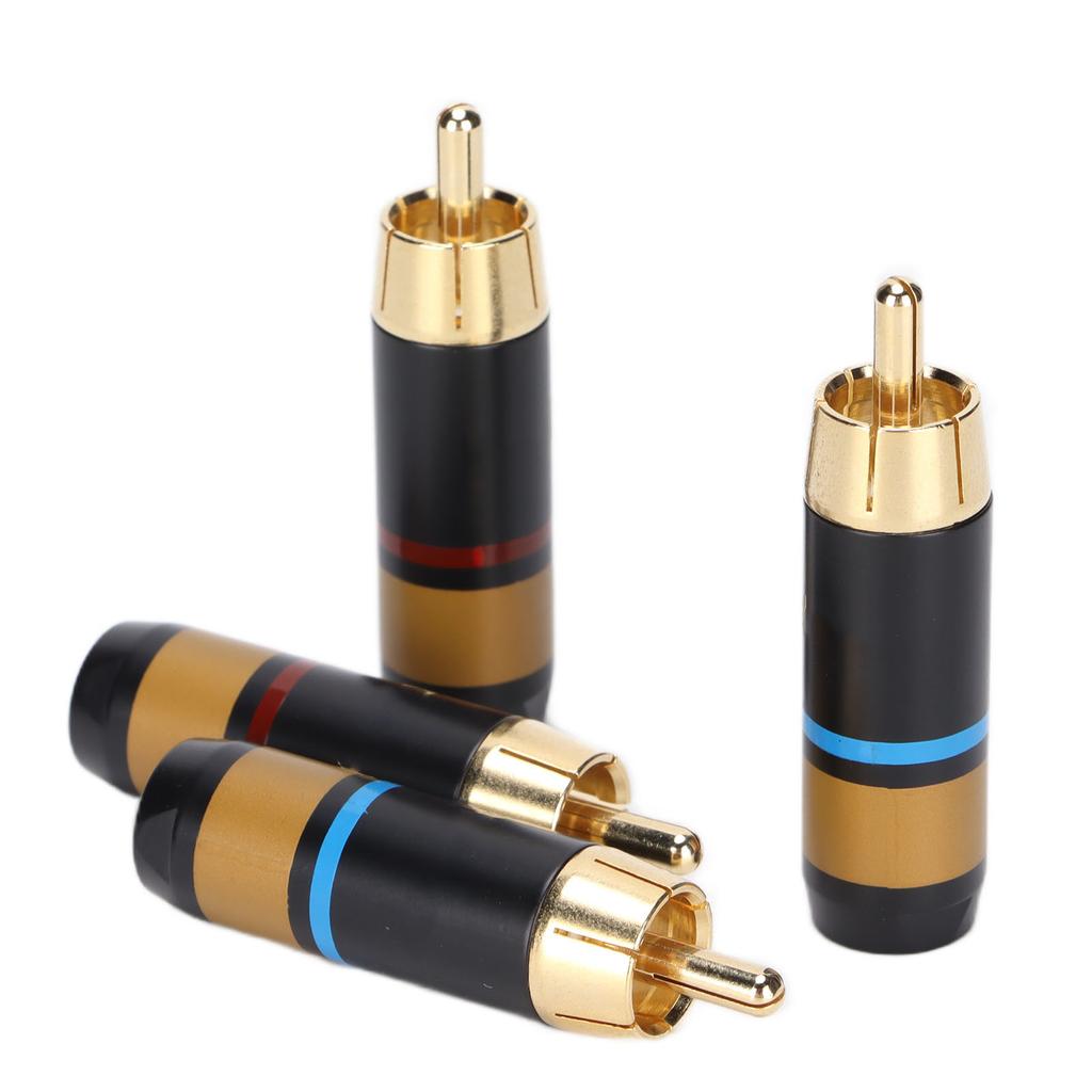 Preffair 4 шт. RCA штекер типа «тюльпан» позолоченная латунь износостойкий RCA штекер с корпусом из углеродного волокна R1759