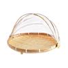 Bamboo Hand-Woven Tent Basket Dustproof Basket Picnic Mesh Net Cover  Outdoor