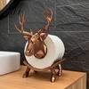 Minimalist Bathroom Organizer 3D Printed Elk Toilet Paper Holder, Stable Base Tissue Roll Decorative Holder Dispenser, Waterproof PLA Towel