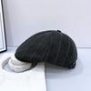 25 New Striped Forward Hat Men's and Women's Fashion Painter Hat Newsboy Hat Autumn and Winter Cap