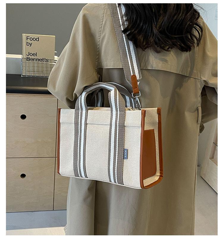 Canvas Bag Women's Tote Bag Large Capacity Autumn and Winter Messenger New Versatile Shoulder Bag Portable Commuter Bag