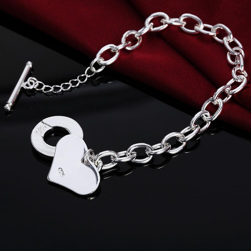 Браслет в форме сердца из стерлингового серебра 925 пробы, модные украшения