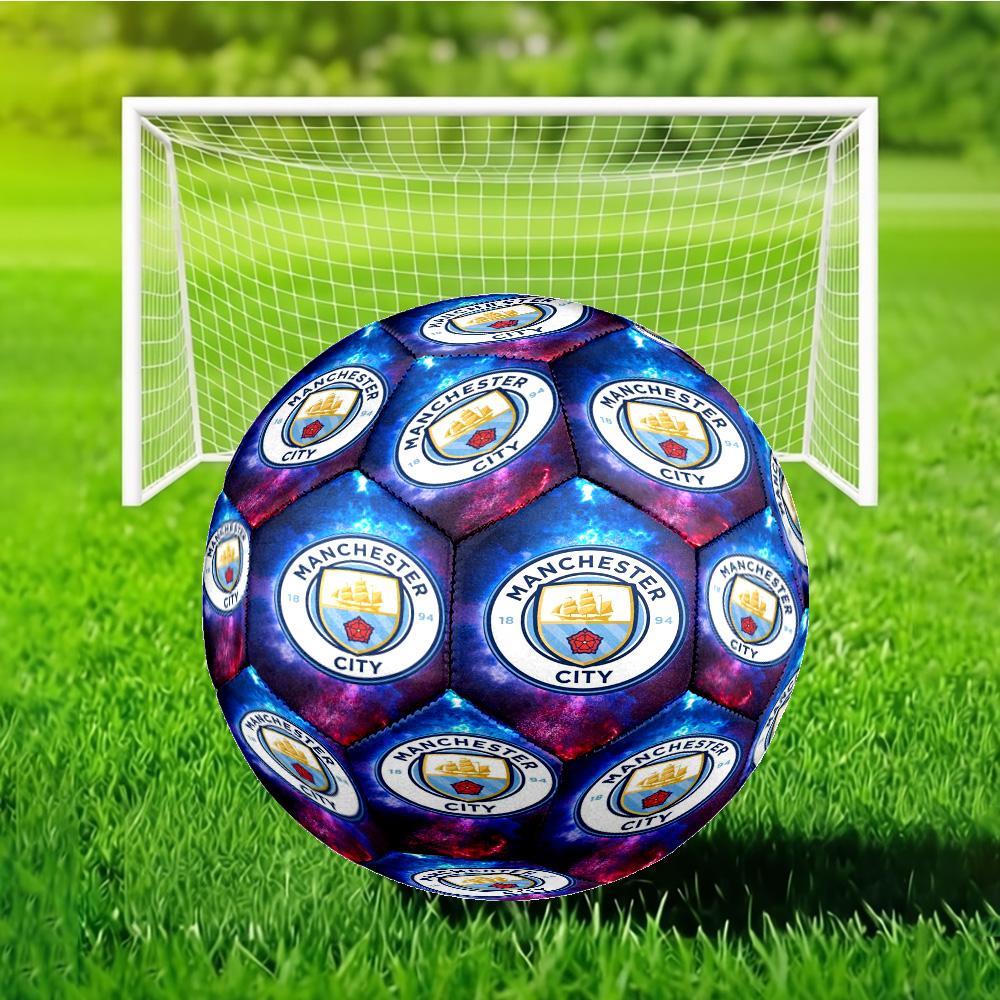 Футбольный мяч City Football Club, размер 5, с принтом - Прочный, Машинная строчка, Мягкий и удобный, Подходит для тренировок и матчей, Подарок