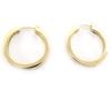 Les Trésors De Lily [E9233] - Gold Plated Hoop Earrings 'Déesse' Golden White - 25x4 Mm