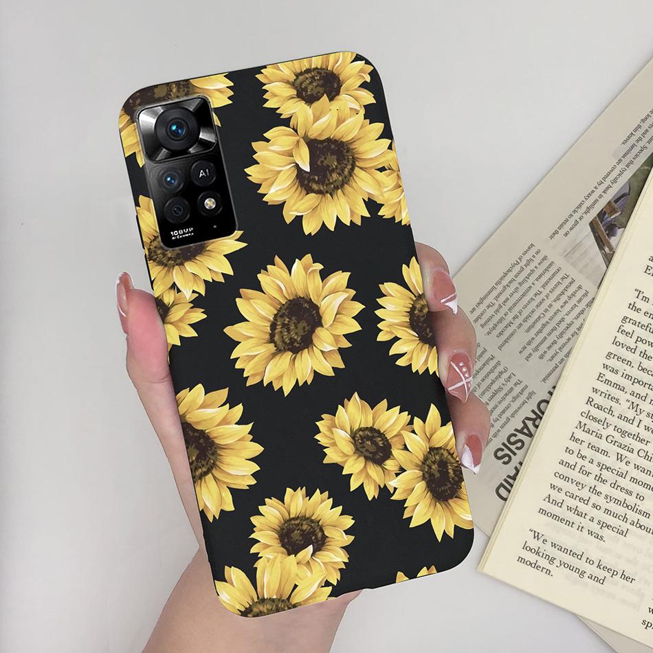 Чехол для телефона Xiaomi Redmi Note 11 Pro 4G 5G, милый узор с ромашками, мягкий силикон TPU, задняя крышка Funda для Redmi Note11 11Pro Coque