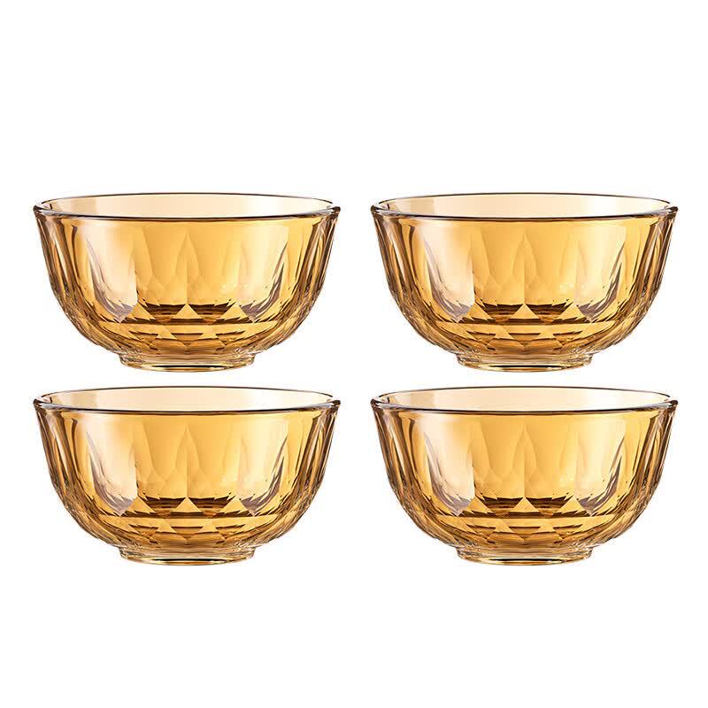 Стеклянный обеденный набор Lock & Lock Crystal Amber из 4 предметов
