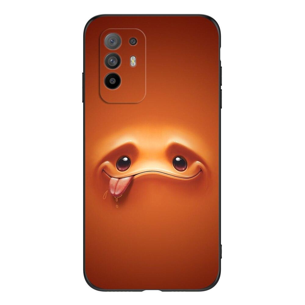 Для телефона OPPO A94 5G RENO 5Z F19 PRO PLUS задняя крышка черный чехол из ТПУ милый смешной
