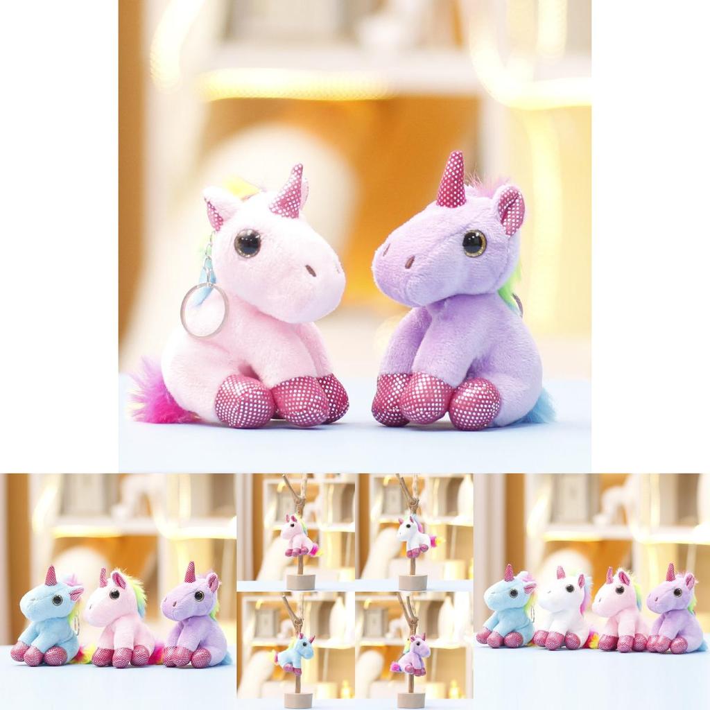 Cartoon Unicorn Plush Doll With Soft Short Pile Fabric For Kids Girl Gift Accessory