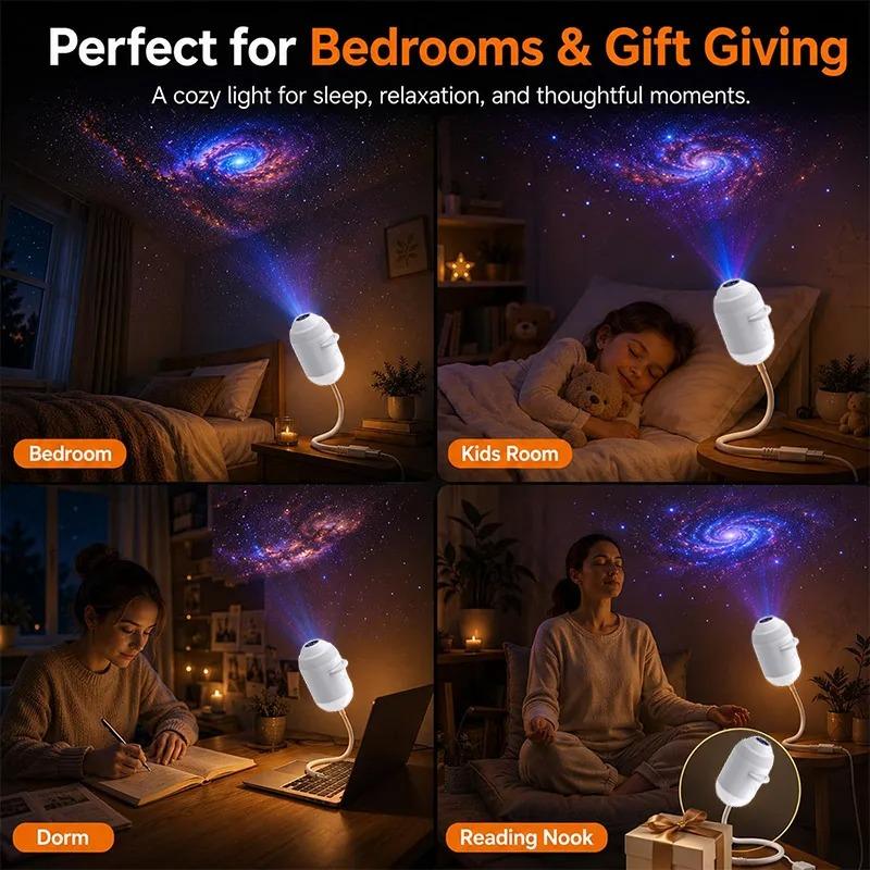 2-в-1 Проектор Галактики Ночник USB LED Звездное Небо Лампа 360° Вращение Регулируемая Яркость для Спальни Потолка Комнаты Декор Автомобиля