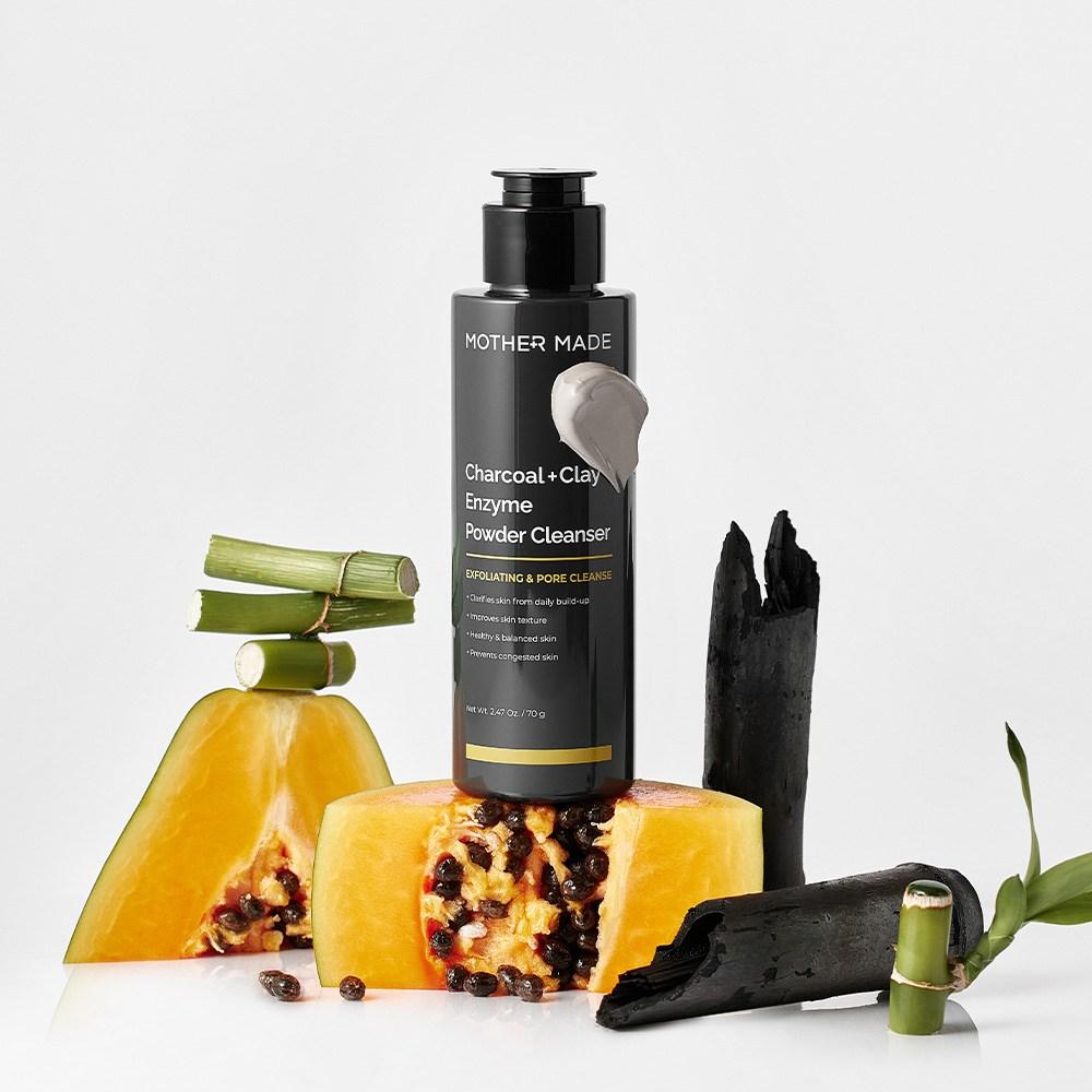 Mothermade Charcoal Clay Enzyme Powder Wash Enzyme Cleanser 70 г Гипоаллергенная пенка для отшелушивания пор лица, 1 шт.