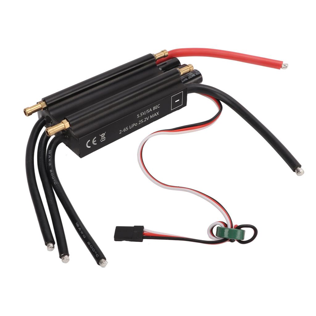 RC ESC 120A Water Cooled Waterproof 2 Way Black Built In BEC 210K Erpm Cycle Menu Settings Brushless ESC for RC Boats