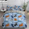 Комплект постельного белья с 3D-принтом и изображением милых котов, пододеяльник, одеяло, наволочка, размер King Queen Twin для мальчиков и девочек