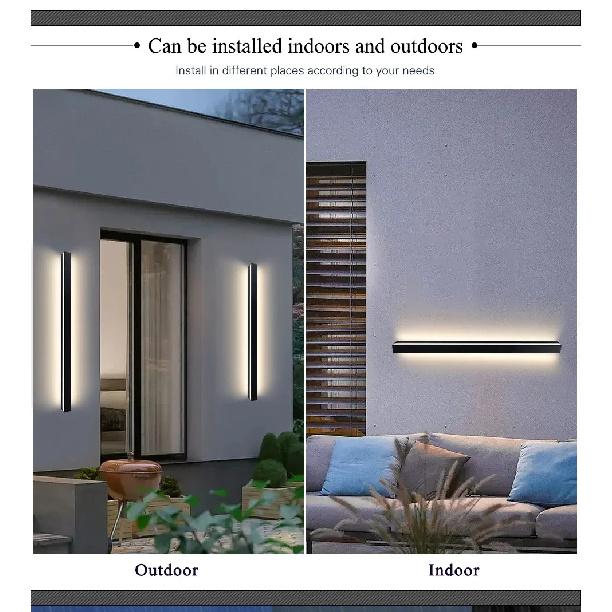 LED Lighting Wall Lamp IP65 Garden AC Long Wall Light Outdoor Waterproof Modern Long Strip 85-256v OutdoorDecoration