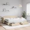 VidaXL Daybed with Trundle and Drawers Cream 80x200 Cm Fabric 3197241