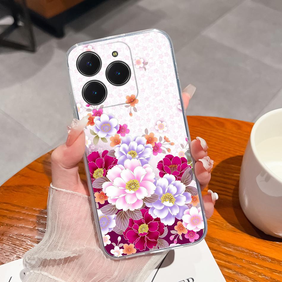 Simple Creative Case For Realme C63 C61 Transparent Back Cover For Realme C 61 C 63 Soft Slim Silicone Shockproof Funda Bumper