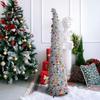 Pencil Christmas Tree Sequin Collapsible Skinny Christmas Tree Reusable Pencil Tinsel Xmas Tree for Small Spaces Home Office Shops