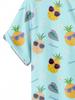 Tropical Funny Pineapple Pattern 3D Printed Men's Shirt, Casual Hip-Hop Party Streetwear Hawaiian Shirt