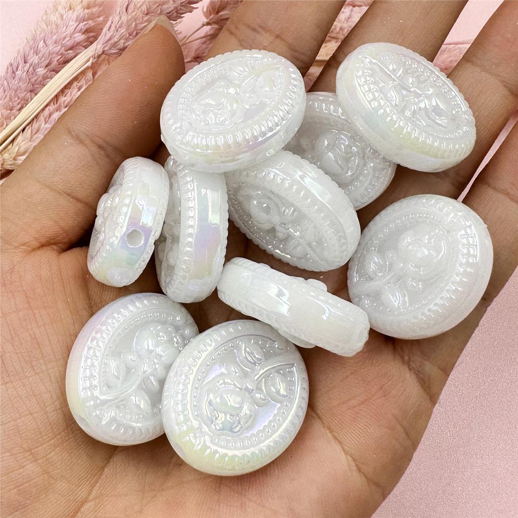 Home Party Supplies Acrylic DIY Jewelry Accessories For Bracelet Necklace Making 23.3*27.7mm Creative Charms Pendants Fashion 10Pcs Rose Flower Beads