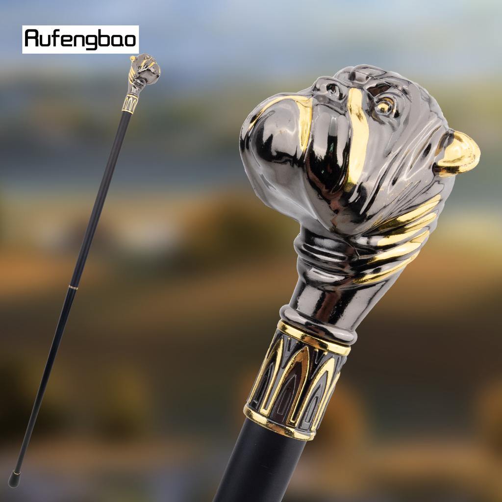 Золотисто-черная ручка для собаки, роскошный узор, трость для пекинеса, модная праздничная трость, декоративная трость, набалдашник, посох 90 см
