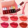 6-Piece Set Hydrating Lip Gloss with Shine Long-Lasting Color Cartoon Case 6 Lipstick Kit