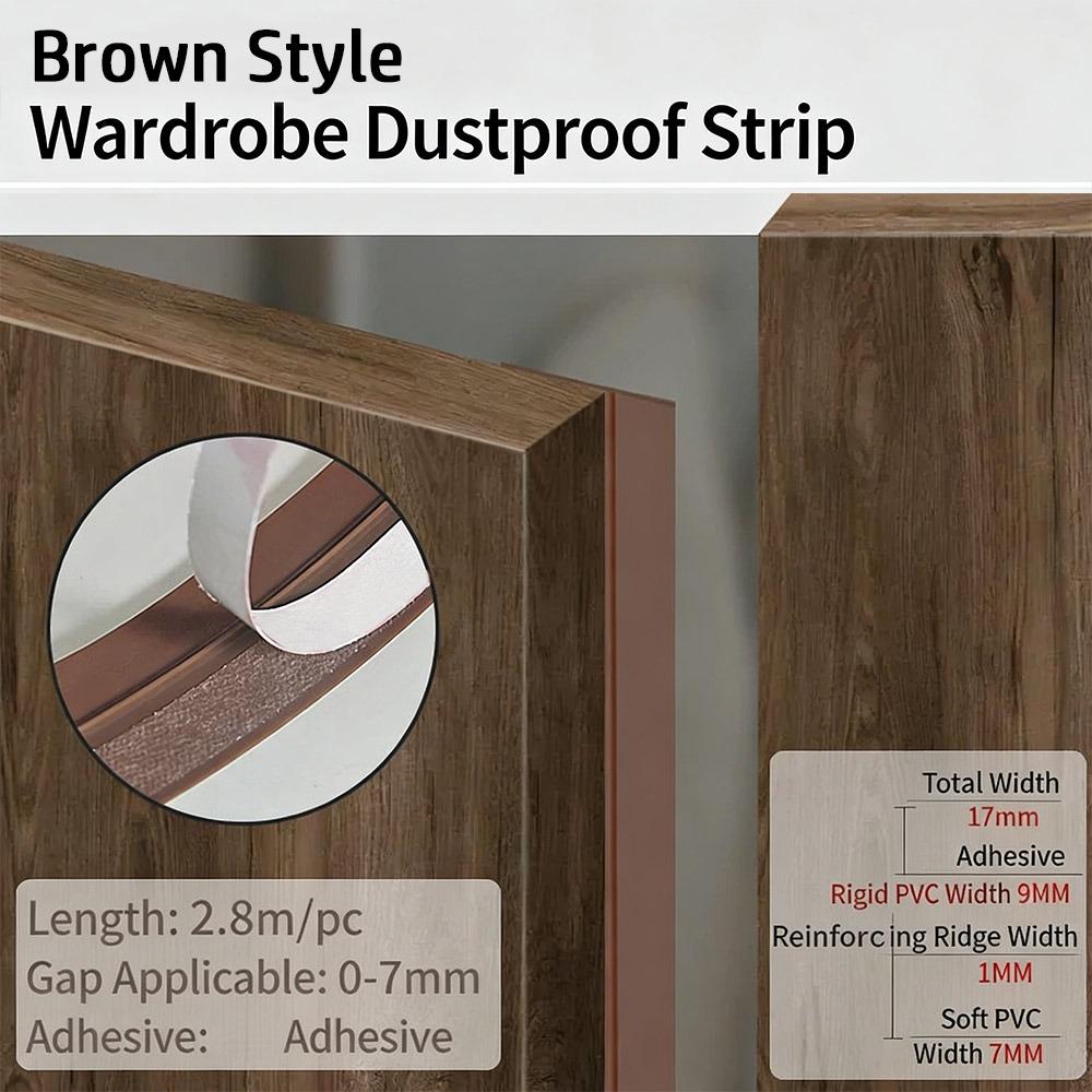 New Self-Adhesive Cabinet Door Dust Strips 2.8M TPE Seal Strip Wardrobe Seal Moisture-proof