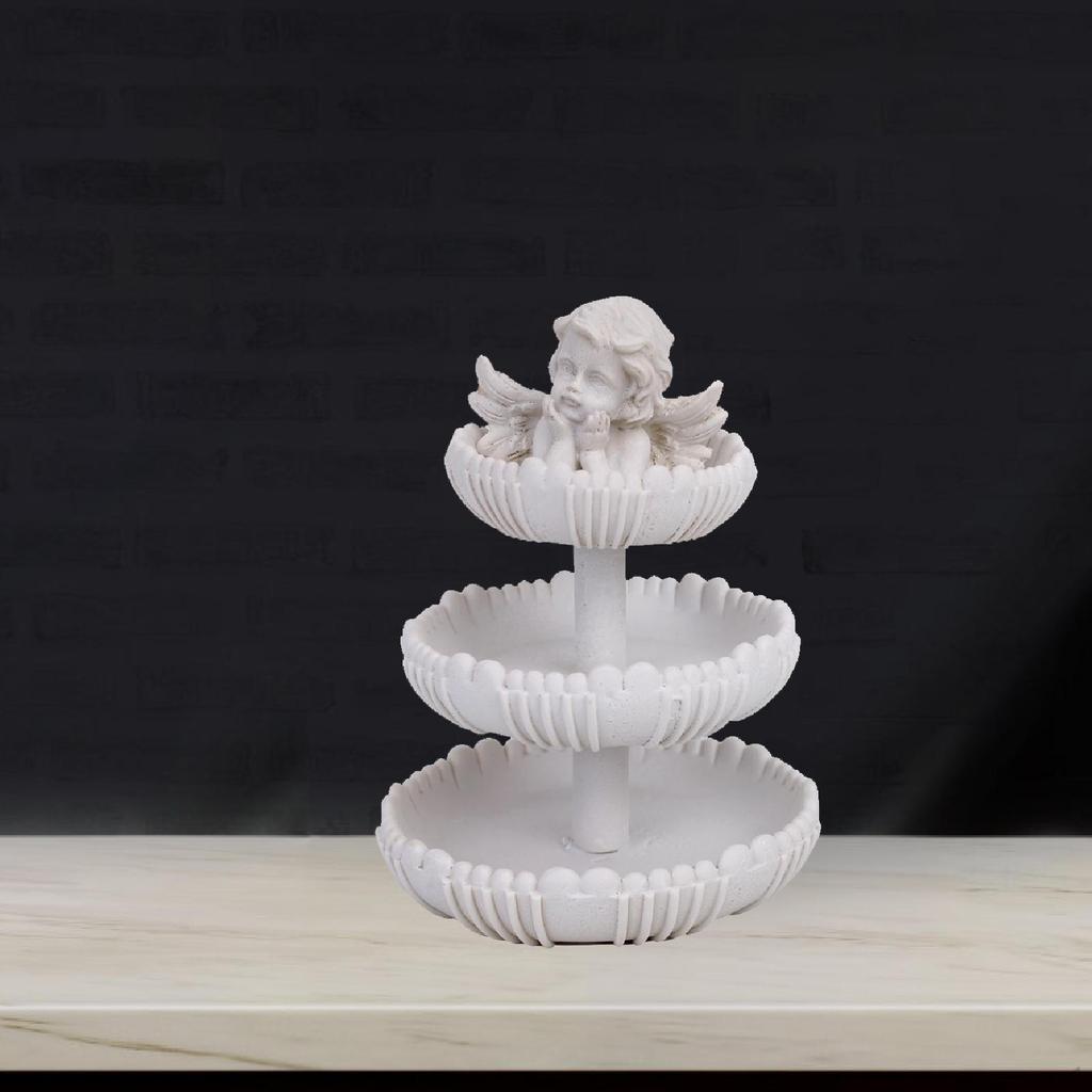 Фигурка ангела желаний фонтан тема скульптура белый смоляной орнамент для прихожих домашнего офиса