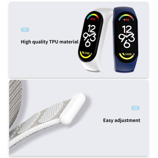 Водонепроницаемый мягкий ремешок для часов из ТПУ, цельный, регулируемый, интегрированный ремешок для наручных часов для Xiaomi Mi
