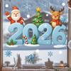 2026 Christmas Window Stickers Santa Claus Snowflake Reindeer Pattern Glass Xmas Decals Holiday Decor