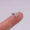 1Pcs Silver Color Zircon Small Cartilage Stud Moon Crown Cross Heart Snowflake Helix Piercing Tragus Stud Earring