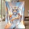 Tiger in the Jungle Theme blanket Lightweight Warm Flannel Blanket Decorative Throw Blanket for Home Decoration