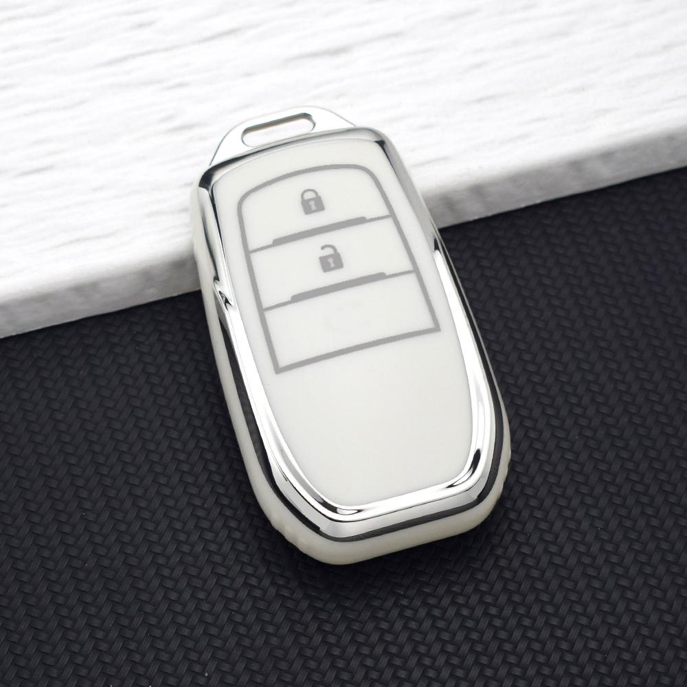 Чехол-брелок из ТПУ для автомобильного ключа с 2/3 кнопками для Toyota CHR Hilux Fortuner Land Cruiser 200 Camry Corolla Crown RAV4 Highland Брелок