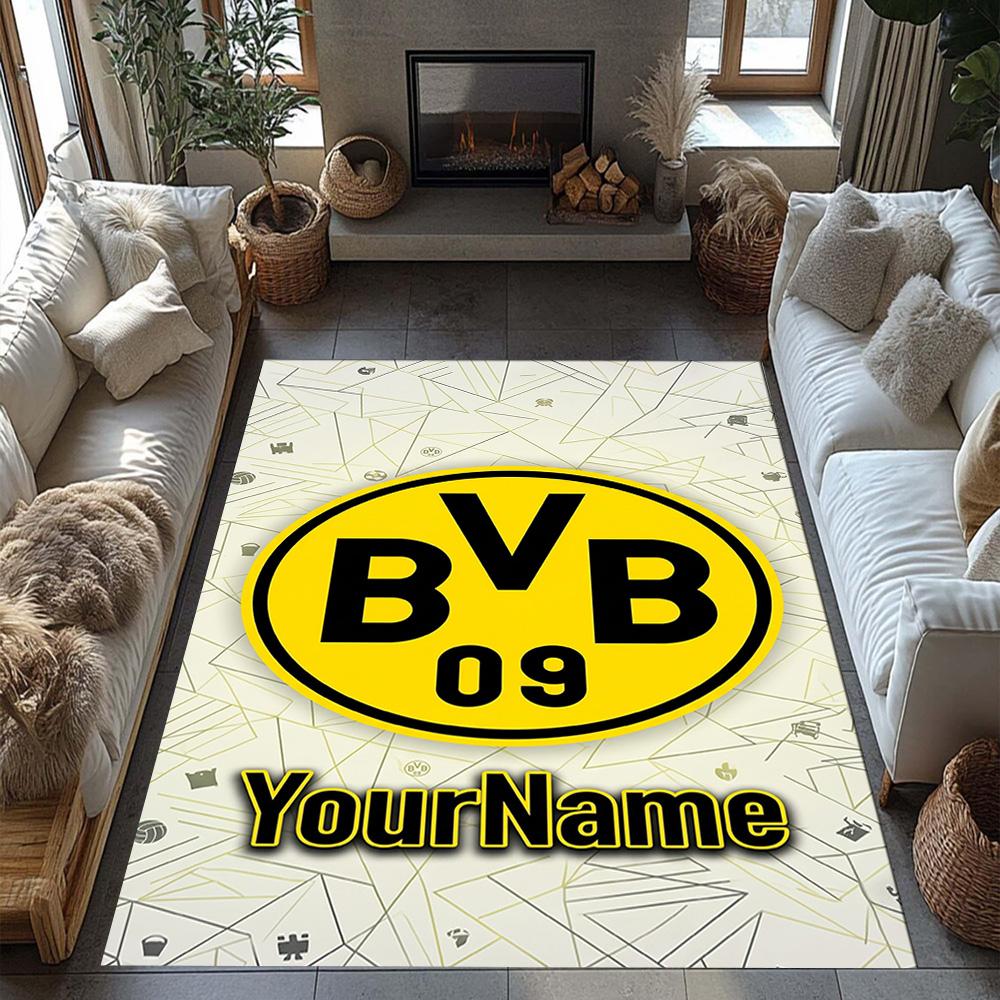 Borussia Dortmund Customize Text Floor Mat Perfect for Decorate room Study room Living Rooms Playrooms Anti-slip Rug Office home decor Spiritual Gift