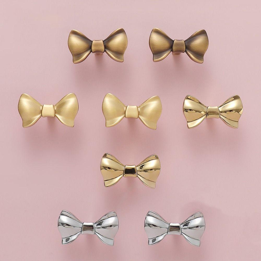 Furniture Hardware Cabinet Door Knobs Vintage Wardrobe Drawer Pulls Bow Tie Brass Handle Window