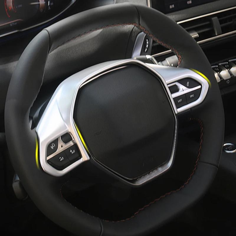 For Peugeot E-208 508 208 3008 GT 4008 5008 2016-2020 Car Steering Wheel Panel Cover Sequins Trim Accessories