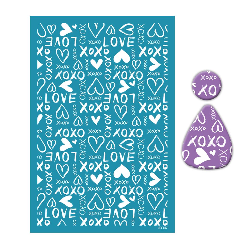 Silk Screen Stencils for Clay Valentines Day Heart Silkscreen Print for DIY Printing On Clay and Earrings Jewelry Clay