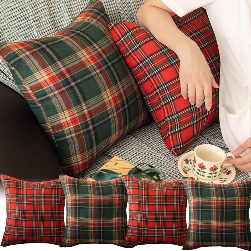 Рождественские клетчатые наволочки Чехол для подушки Кровать Диван Накидка Чехол для подушки Молния