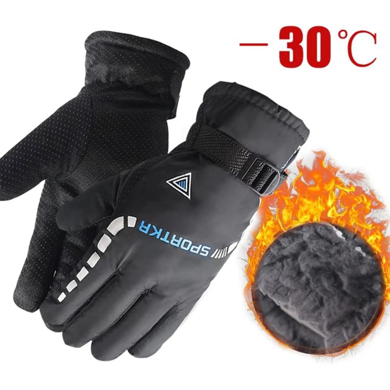 Winter Full Fingers Gloves for Men Women Warm Thicken Fleece Waterproof Windproof Non Slip for Skiing Outdoor Running