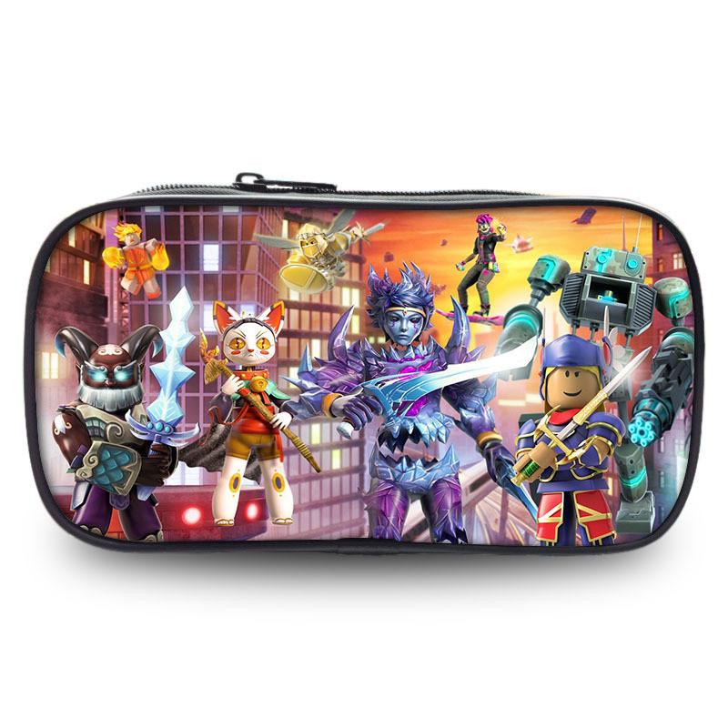 Вместительный пенал Roblox из прочной ткани Оксфорд с забавными рисунками для студентов